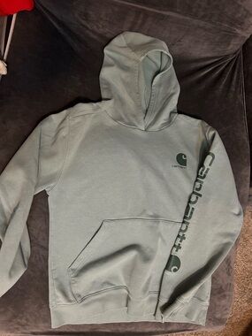 Carhartt Men’s Sage Green Logo Crewneck Hoodie